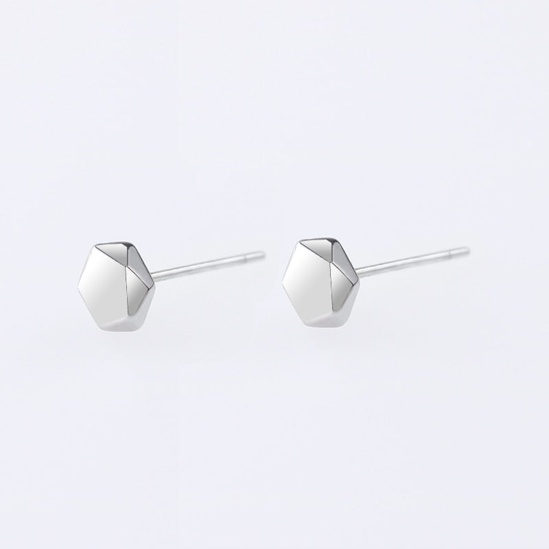 Pin Earrings Hexagon Earrings Small Earrings Copper Black Earrings For Wome Stud Earrings Accessories For Girls Mens Jewellery