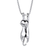 Load image into Gallery viewer, 925 Sterling Silver Elegant Cute Cat Jewelry Set Necklace And Earrings Wedding Bridal Jewelry Sets for Women