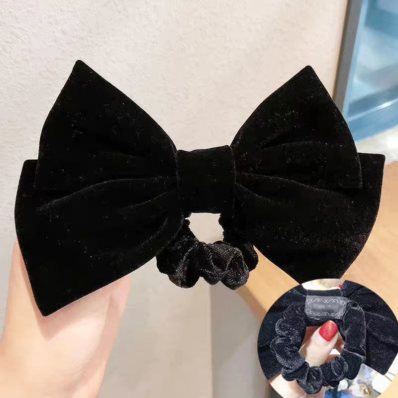 15cm Large Bow Velvet Hairpin Romantic Bow Hairpin Women Girl Child Princess Bow Tie Hairpin Hair Ring Hair Accessories