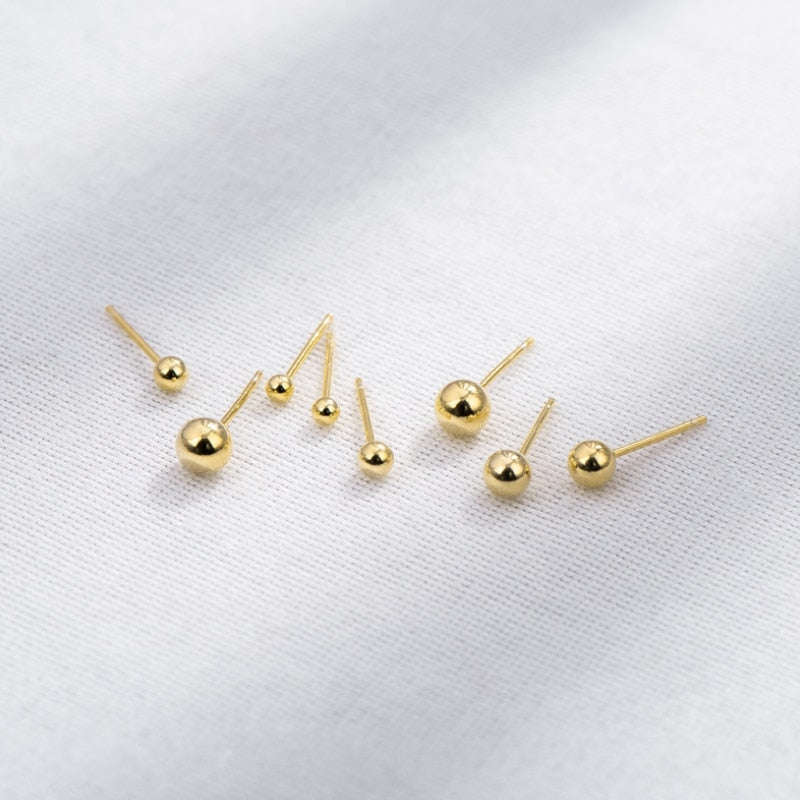 925 Sterling Silver Earrings For Women/Men Small Hoop Ball Earrings Ear Bone aros Tiny Ear Nose Ring Girl aretes ear hoops