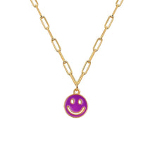 Load image into Gallery viewer, Lost Lady Fashion Sweater Smiley Face Pendant Necklace Double-Sided Fashion Clavicle Alloy Chain Women&amp;#39;s Party Jewelry Gifts