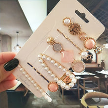 Load image into Gallery viewer, 1Set Simulated Pearl Crystal Hair Clip For Women Korean Fashion Hairpins Acrylic Barrettes Girls Hairgrips Hair Accessories 2022