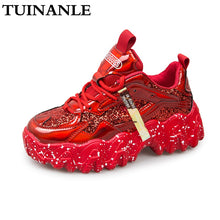Load image into Gallery viewer, Sneakers Women Spring 2022 Fashion Sequined Cloth Bling Breathable Round Toe Leisure Chunky Women Shoes Tenis Feminino TUINANLE