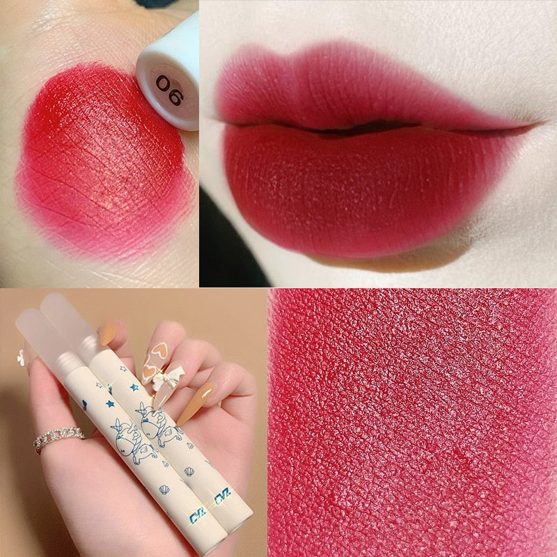 CVZ Mud Milk Tea Lip Gloss 6 Color Matte Liquid Lipstick Makeup Soft Lasting Waterproof Korean Cosmetics Maquillaje New TSLM1
