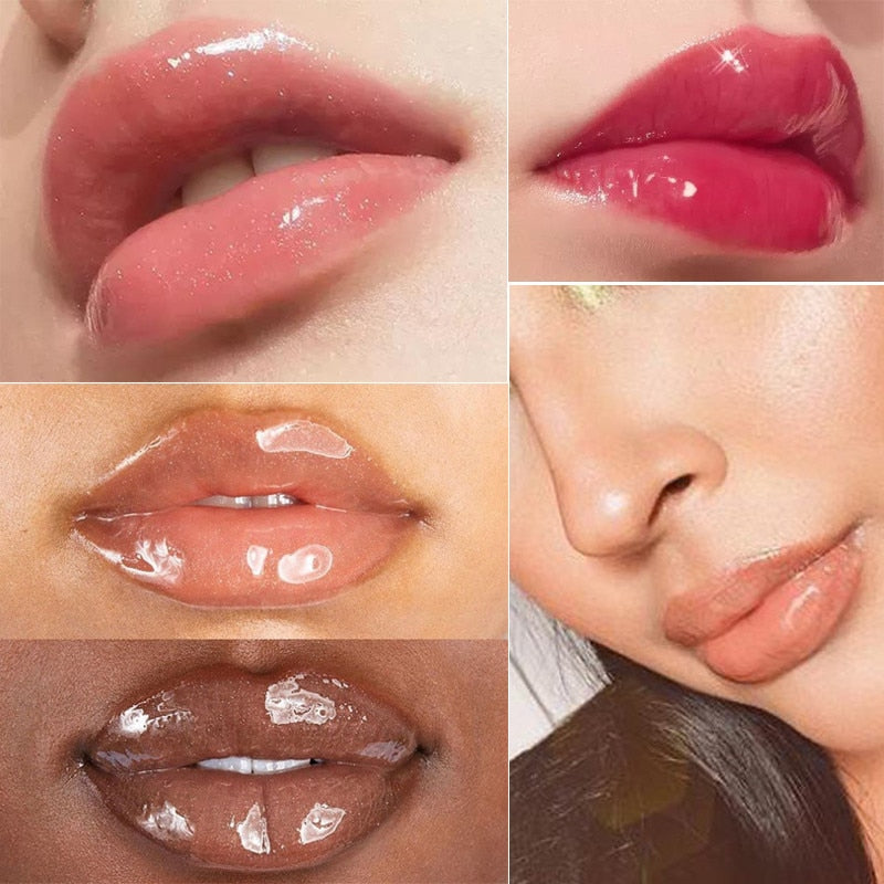 Moisturizing Gloss Plumping Lip Gloss Lip Plumper Makeup Glitter Nutritious Liquid Lipstick Cherry Mineral Oil Clear Lip Gloss