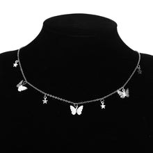 Load image into Gallery viewer, Vintage Multilayer Pendant Butterfly Necklace for Women Butterflies Moon Star Charm Choker Necklaces Boho Jewelry Christmas Gift