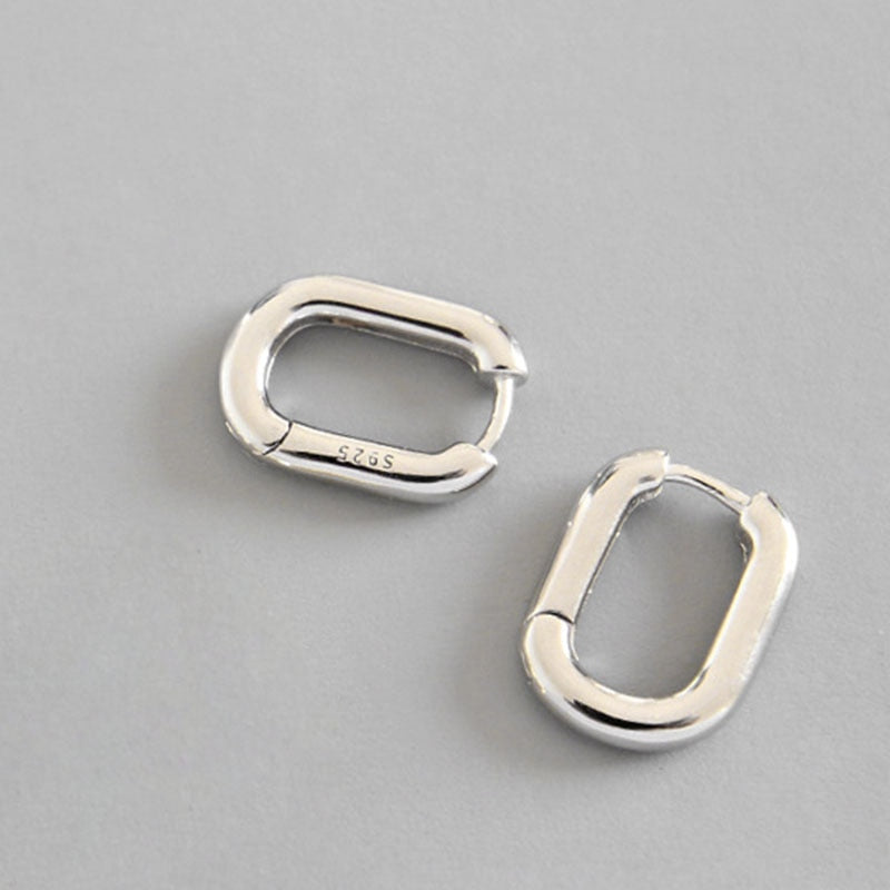 XIYANIKE Minimalist Silver Color  Stud Earrings Vintage Geometric Ellipse Handmade Earrings Party Accessories Jewelry Gift