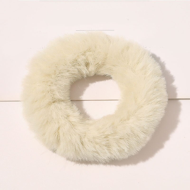 2022 Winter Fur Scrunchies Furry Elastic Hair bands For Women Girls ponytail Holders Rope soft Plush Hair Ties Hair Accessories