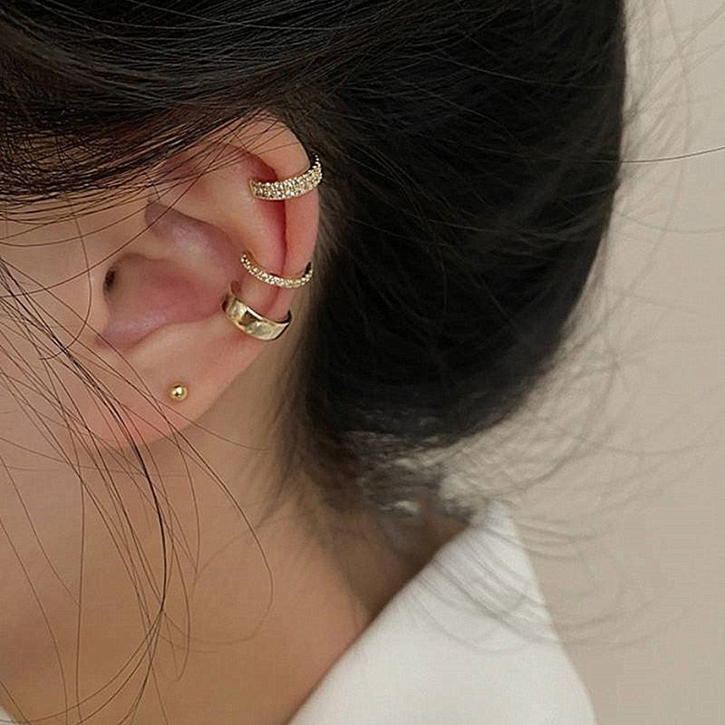 Fashion Delicate Zircon Cute Clip Earrings Female Buckle EarCuff No Piercings Fake Cartilage Ear For Women Jewelry 2022