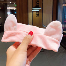 Load image into Gallery viewer, Wash Face Hair Holder Hairbands Soft Warm Coral Fleece Bow Animal Ears Headband For Women Girls Turban Fashion Hair Accessories