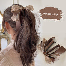 Load image into Gallery viewer, High Ponytail Hair Clips For Girls Sweet Bowknot Ribbon Banana Clip Hair Tie Hair Accessories Gift Women Hairpin Scrunchies