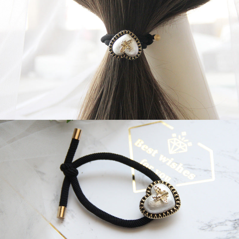 2022 Hot Sale Korean Rhinestone Elegant Scrunchies Women Girls Elastic Hair Rubber Band Accessories Tie Hair Ring Rope Headdress