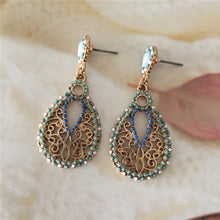 Load image into Gallery viewer, New Design Retro Drop Earrings Antique Rhodium Color Flower Leaf Frog Around A Circle Drop Earrings for Vintage Women Jewrly