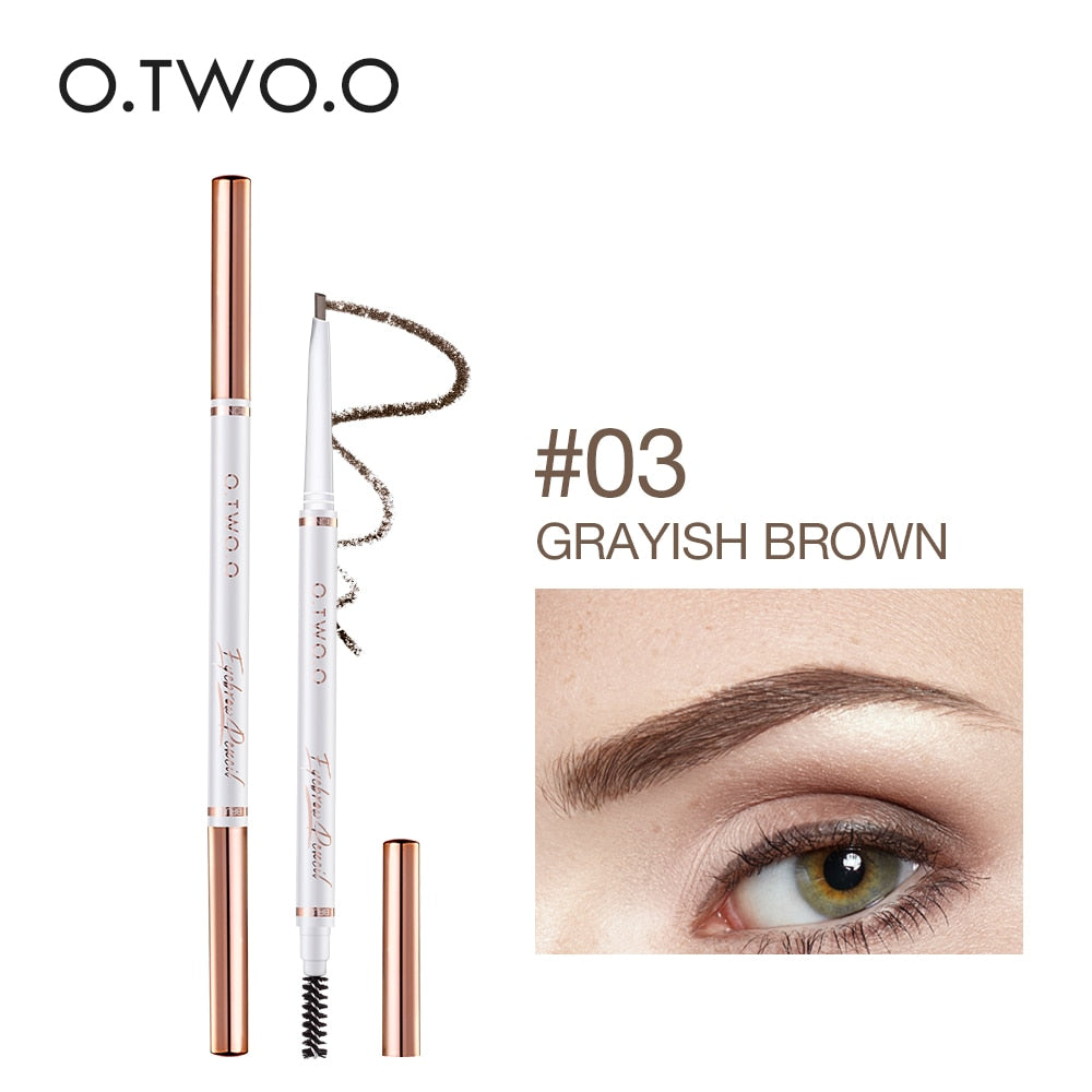 1pc Ultra Slim Triangle Eyebrow Pencil Waterproof Smudge Eyebrows Pen Tattoo Cosmetics Dark Brown Grey Color