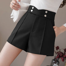 Load image into Gallery viewer, Graduation Gifts Plus Size Suits Shorts Women 2020 Summer New High Waist Solid Black Office Work Shorts Ladies Pocket Gray Wide Leg Trouser S-XL
