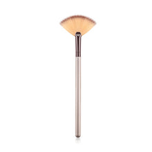 Load image into Gallery viewer, 1 Pcs Professional Fan Makeup Brush Blending Highlighter Contour Face Loose Powder Brush champagne Gold Cosmetic Beauty Tools