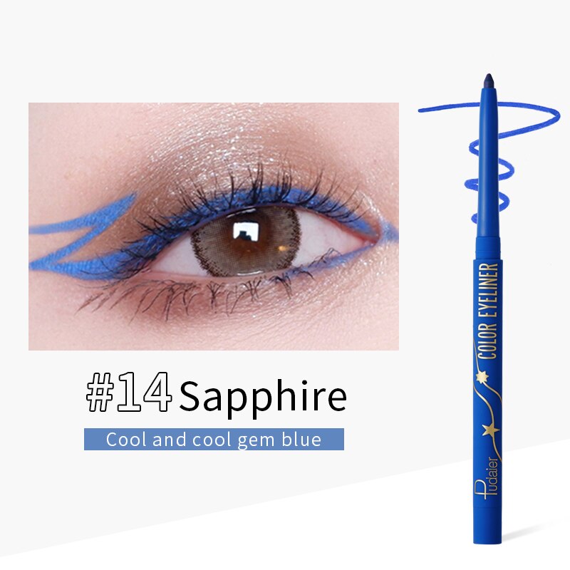 Pudaier 18 Color Eyeliner Waterproof Gel Eye Liner Pencil Makeup Cosmetics For Charm Magic Eyes Cosmetics Pencil Long Lasting