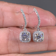Load image into Gallery viewer, Huitan New Trendy Square Shape Drop Earrings Brilliant Bridal Engagement Wedding Jewelry Elegant Female Dangle Earring Fine Gift