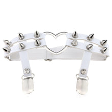 Load image into Gallery viewer, Women studded heart Garters thigh high harness girls elastic leg chain girl spike rivet metal punk goth gothic Jewelry