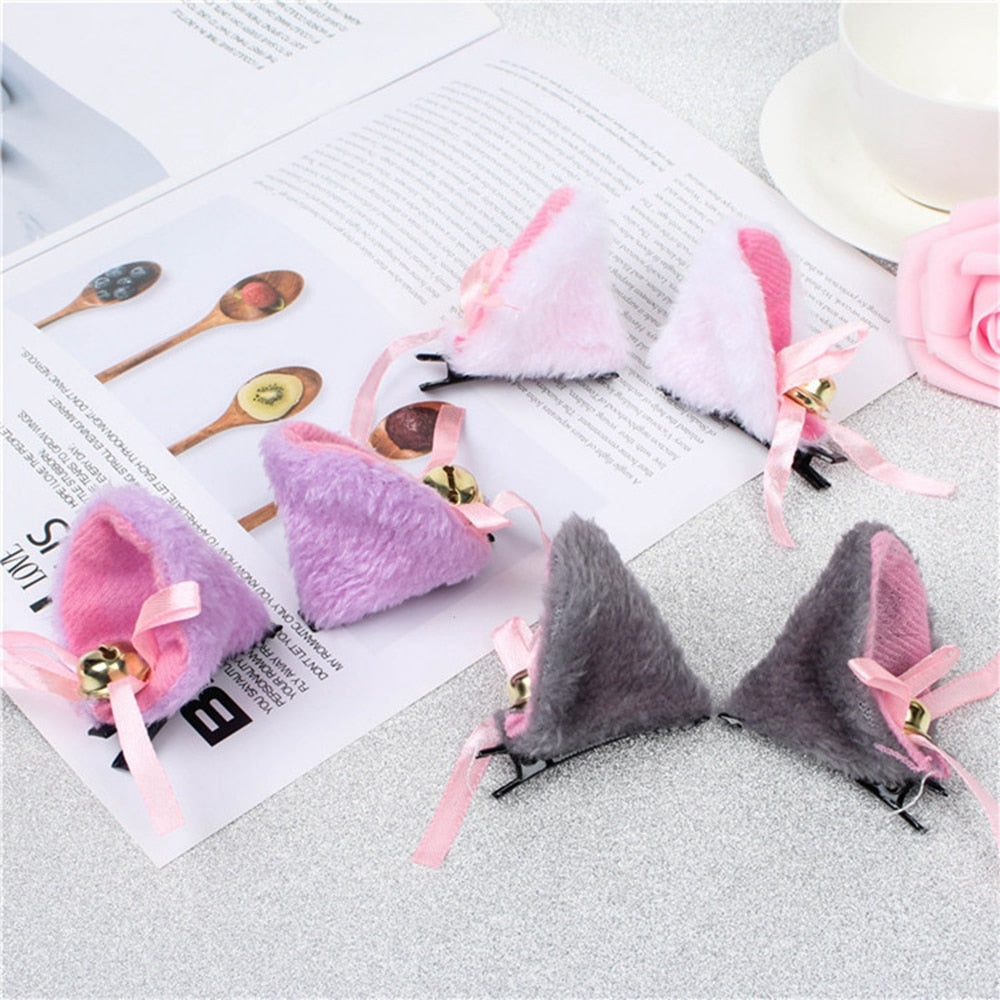 New Lovely Cat Ear Hair Wear Girls Anime Cosplay Costume Plush Hairband Night Party Club Bar Decorate Headbands Hair Accessories