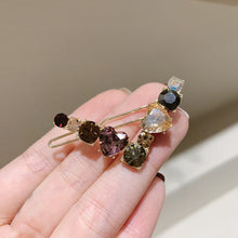 Load image into Gallery viewer, 2022 New Retro Imitation Crystal Bangs Clip Temperament Hairpin Top Clip Side Frog Buckle Clip