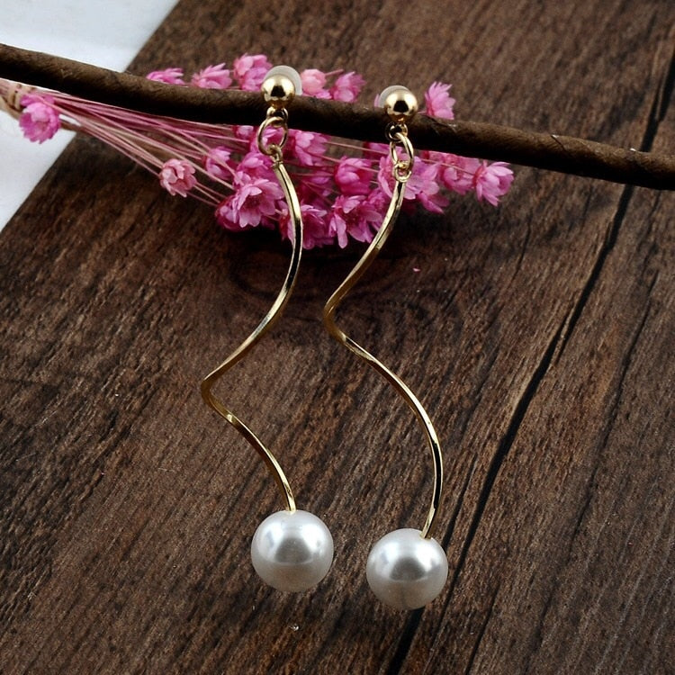 Elegant Korea Fashion Tassels Silver Long Hook Dangle Chain Pendant Hanging Earrings for Women 2022 Trend Luxury Jewelry New
