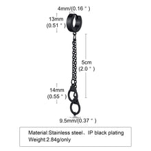 Load image into Gallery viewer, SMALL TREE SINGLE SPIKE ONCH EARRINGS FOR MEN HUGGIE HINGED STAINLESS STEEL MALE JEWELRY