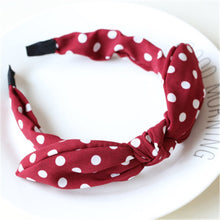 Load image into Gallery viewer, Rabbit Ears Cloth Striped Print Wide Side Bow Headband Hair Hoop Fashion Ladies Dot Solid Hair Band For Girl Hair Accessories