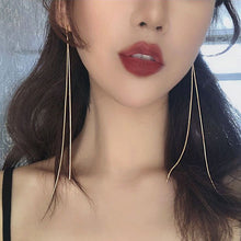 Load image into Gallery viewer, Elegant Korea Fashion Tassels Silver Long Hook Dangle Chain Pendant Hanging Earrings for Women 2022 Trend Luxury Jewelry New