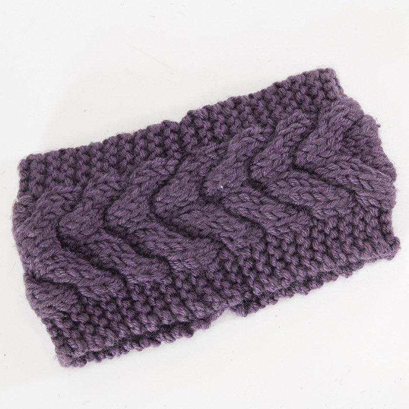 Winter Warmer Ear Knitted Headband For Women Crochet Bow Wide Stretch Hairband Headwrap Hair Accessories Lady Turban