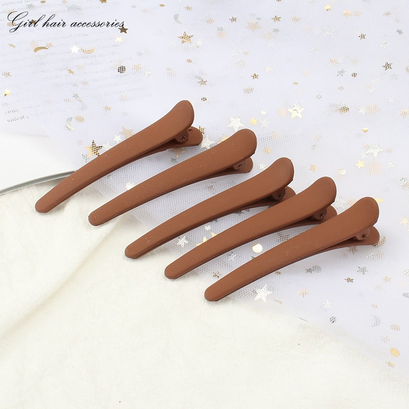 New 5 PCS Women&#39;s Hair Clips Fashion Plastic One-Word Hairpin Cute Frosted Side Clip Headbands Girls Simple Headgear Accessories
