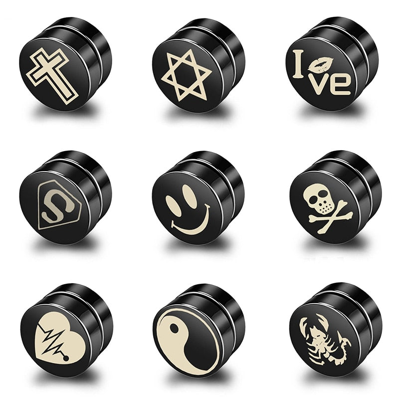 2022 Fake Piercing Mens Strong Magnet Magnetic Round Ear Studs Non Piercing Earrings for Women Body Jewelry Accessories