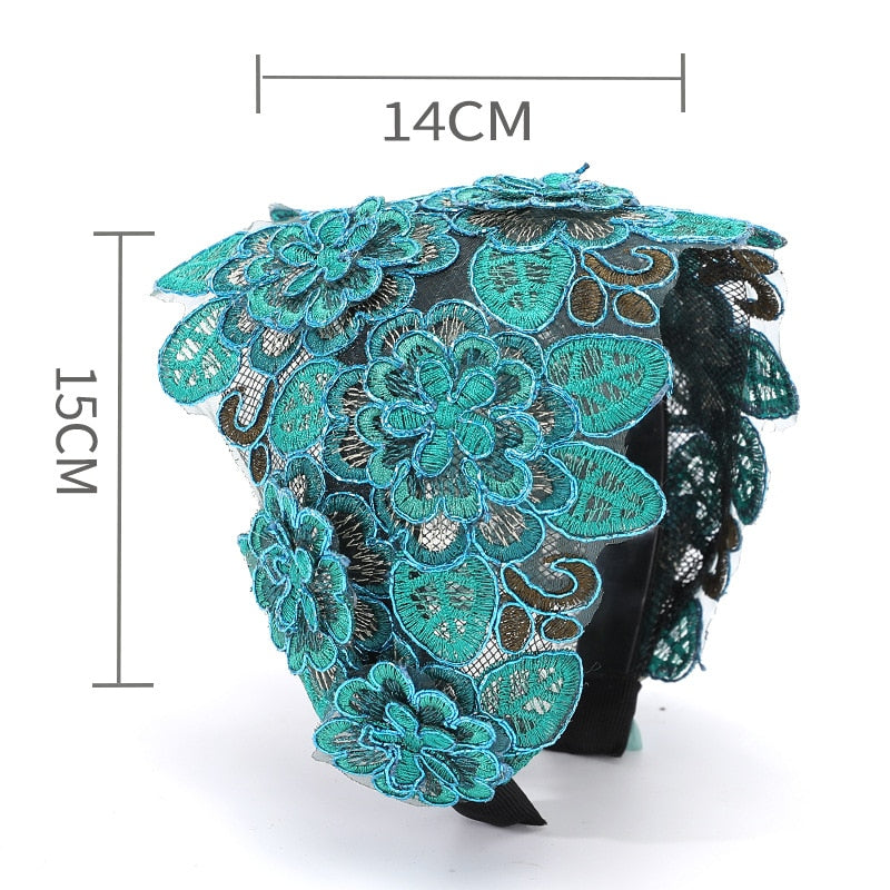 Embroidery Petal Flower Wide Headbands For Women Hair Accessories Scrunchies  Hairbands Bows Hairband Headband For Girls