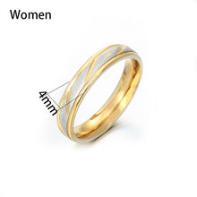 Load image into Gallery viewer, Titanium Steel Couple Rings Gold Wave Pattern Wedding Infinity Ring Men and Women Engagement Jewelry Gifts