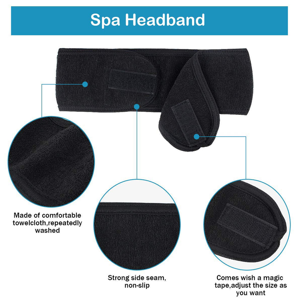 Spa Headband  Hairband Sports Sweat Head Wrap Towel Hair Wraps Non-slip Stretchable Washable for Women Makeup Face Wash