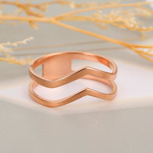 Load image into Gallery viewer, Skyrim 2022 Simple Geometrical Wave Ring Stainless Steel Gold Color Party Finger Rings Jewelry Birthday Gift for Women Girls