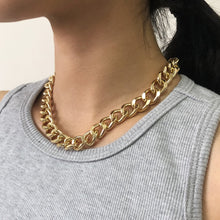Load image into Gallery viewer, 2022 Fashion Big Necklace for Women Twist Gold Silver Color Chunky Thick Lock Choker Chain Necklaces Party Jewelry