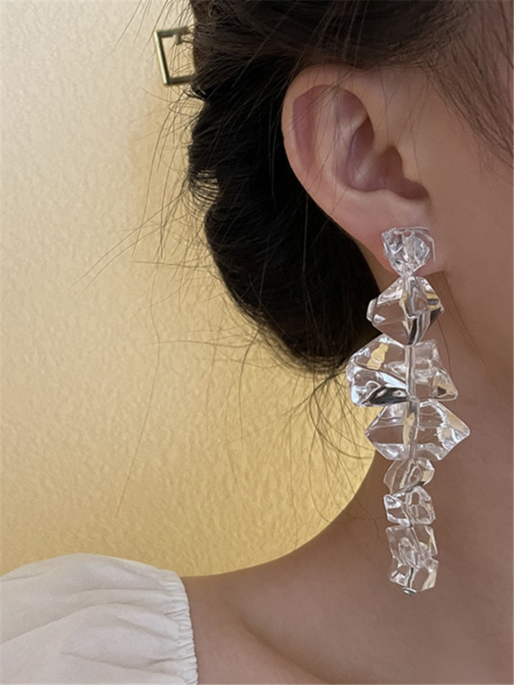 Fashion Long Tassels Irregular Acrylic Earring Europe United States To Restore Ancient Ways Exaggerated Earrings Ms Jewelry