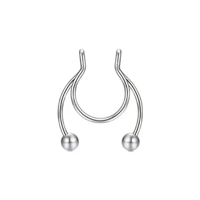 2022 Fake Piercing Nose Ring Alloy Nose Piercing Hoop Septum Rings For Women Fashion Body Jewelry Gifts Magnetic Fake Piercing