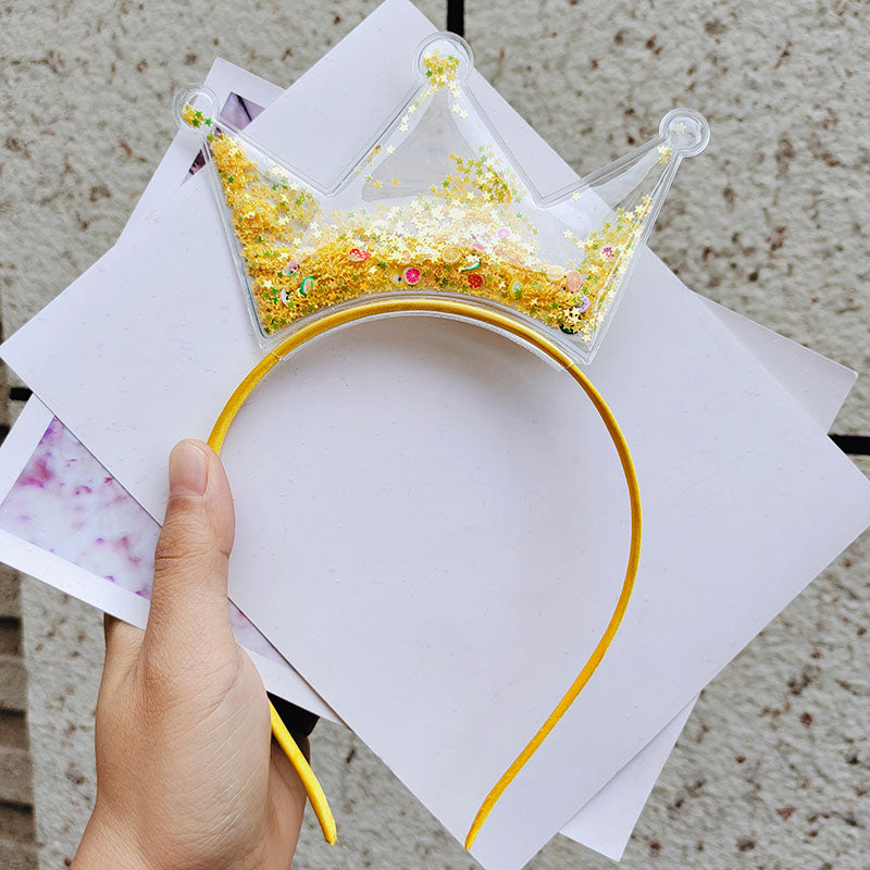 2pcs Trendy  Bling Crown Hair Band Shiny Sequins Princess Headband for Girls Lovely Hair Accessories For Kids Headwear