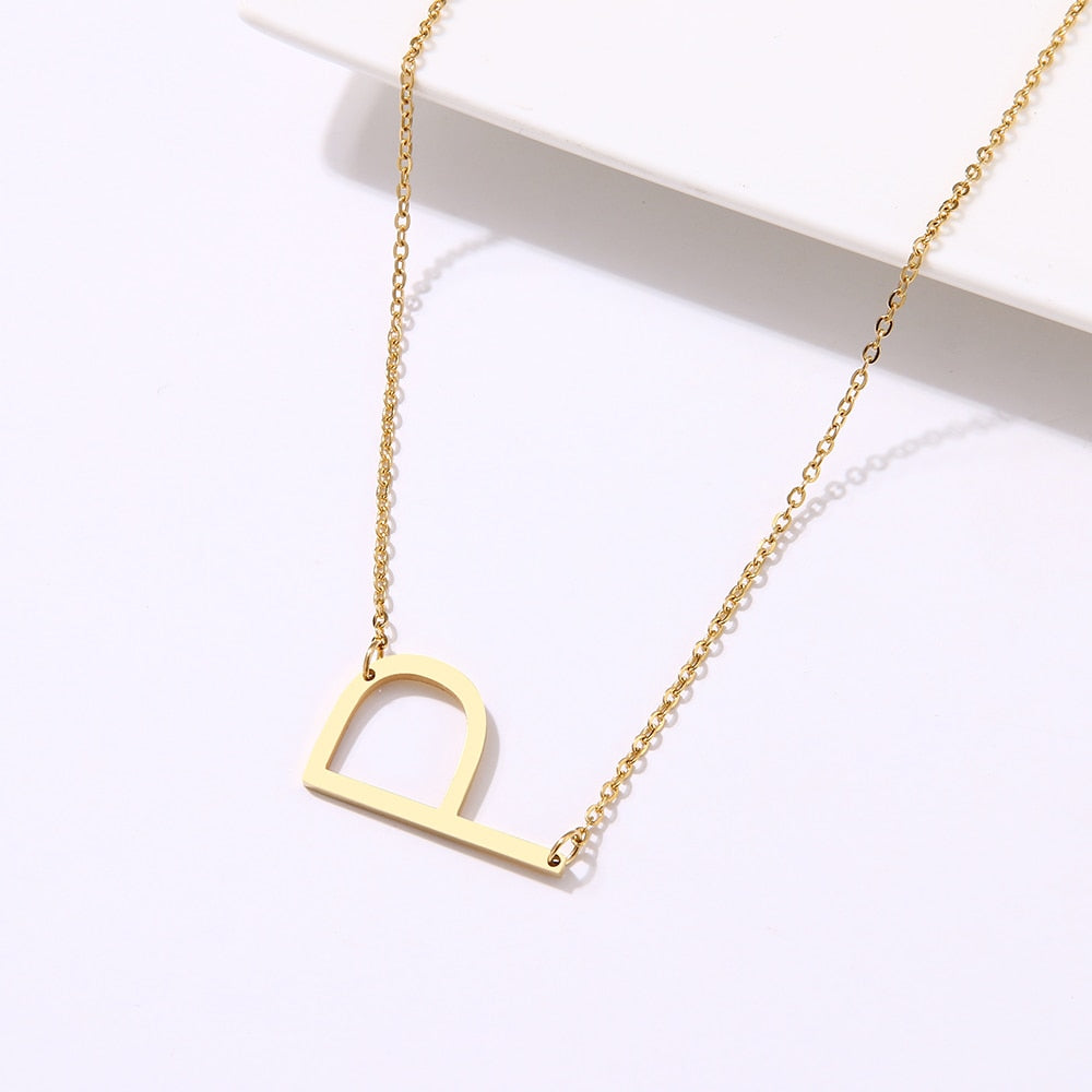 316L Stainless Steel Large SIZE 26 Letters Necklace For Women Pendant Collar Initial Necklaces For Women Jewelry Gifts NO Fade