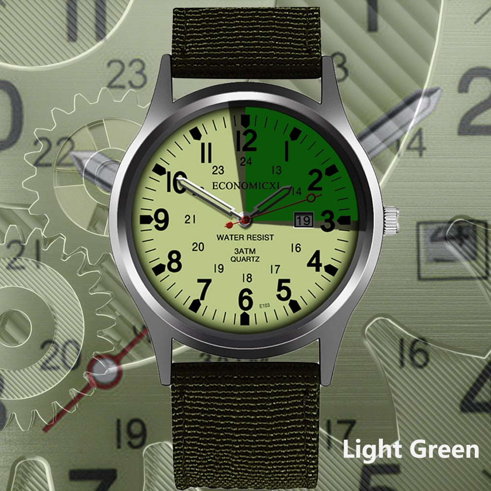Fashion Mens Watches Luminous Hands Clock Luxury Military Sports Date Quartz Wristwatch Men Casual Nylon Watch relogio masculino