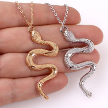Load image into Gallery viewer, 2022 punk Snake Pendant Necklace Golden Silver Color Unquie Men Women Neck Jewelry Statement Pouplar Necklace Wholesale