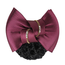 Load image into Gallery viewer, Lace Satin Bow Hair Net Barrette Bank Staff Flight Attendant Nurses Satin Hair Clips Net Snood Women Hair Accessories Hairgrip
