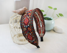 Load image into Gallery viewer, 1PC  Women Bohemian Ethnic Embroidered Floral Ribbon Hairbands Headband Hair Accessories Beautiful Ethnic Pattern Wide Turban