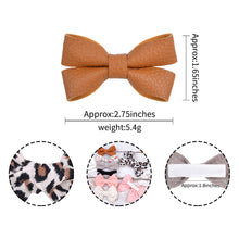 Load image into Gallery viewer, 4 Pcs/set Cotton Linen Leopard Printed Bowknot Hair Clips For Cute Girls Barrettes Safty Hairpins Headwear Kids Hair Accessories