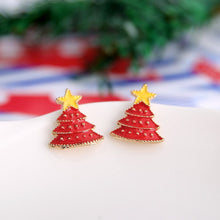 Load image into Gallery viewer, Rinhoo Christmas Stud Earrings Rhinestone Snowflake Elk Earrings Pendant Ear Jewelry Women Cute Christmas Festival New Year Gift