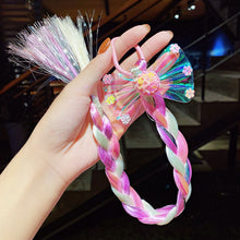 Load image into Gallery viewer, 2022 New Girls Cute Cartoon Bow Butterfly Colorful Braid Headband Kids Ponytail Holder Rubber Bands Fashion Hair Accessories