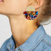 Load image into Gallery viewer, Acrylic Earrings for Women Round Colorful Acetate Dangle Drop Earrings 2022 New Design Blue Beige White Color Jewelry