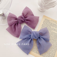 Load image into Gallery viewer, Ruoshui Woman Organza Solid Big Bow Hairpins Women Hair Accessories Girls Hair Clips Headwear Ornaments Bowknot Barrettes